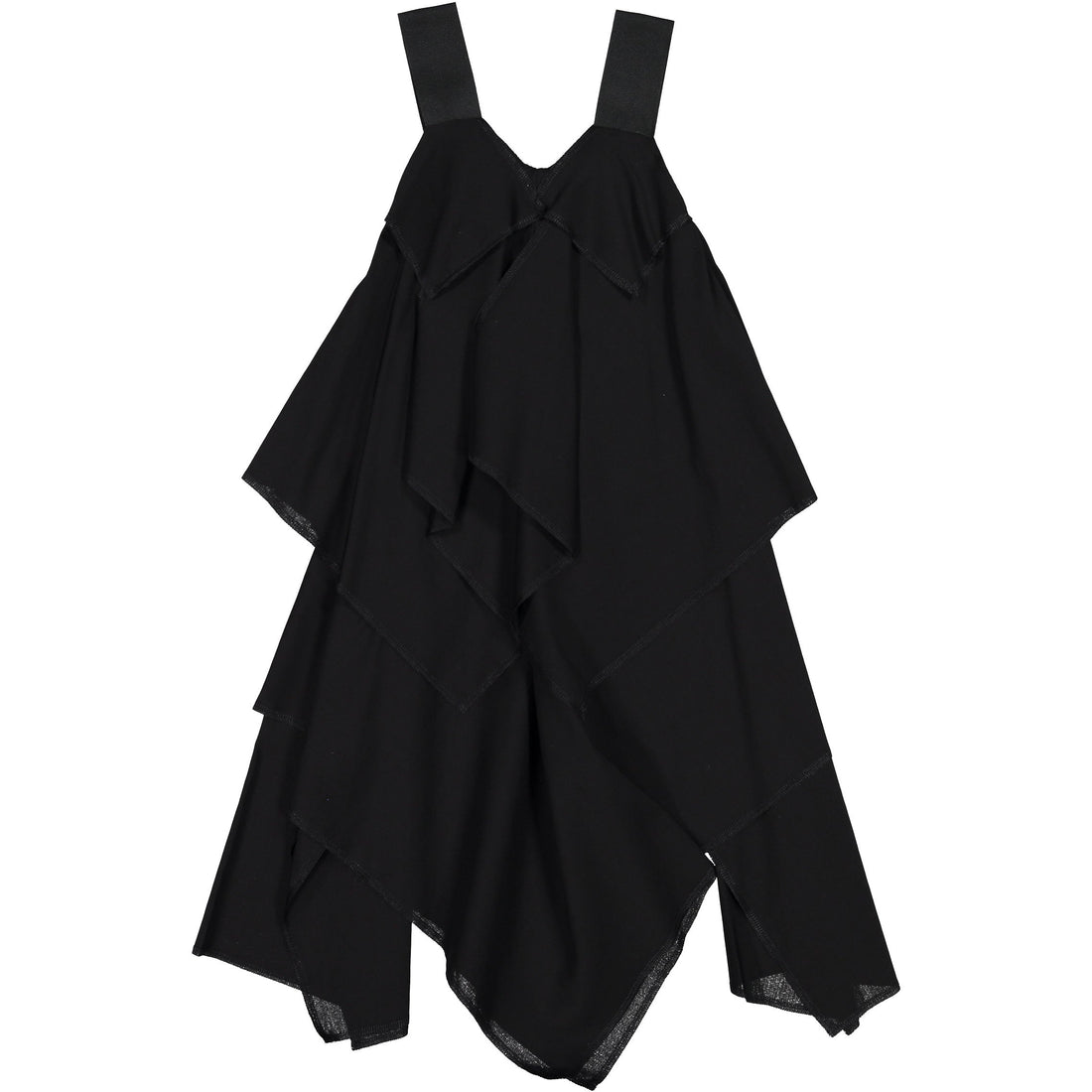 Venera Arapu dresses Venera Arapu Black Layered Asymmetrical Jumper