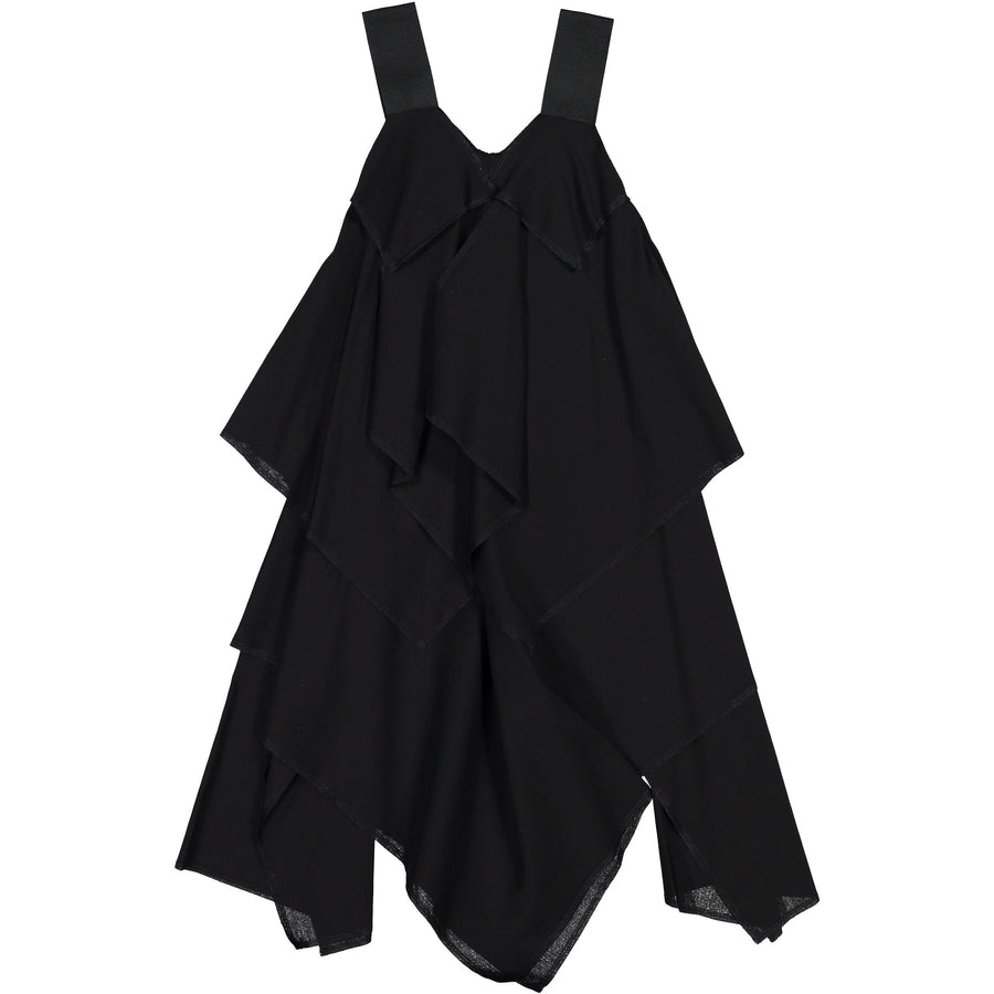 Venera Arapu dresses Venera Arapu Black Layered Asymmetrical Jumper