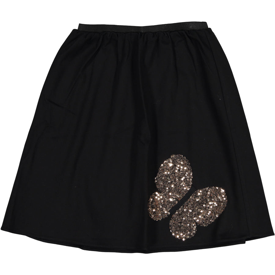 Venera Arapu skirts Venera Arapu Black Butterfly Sequin Skirt