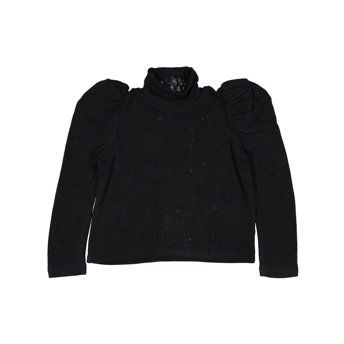Venera Arapu tees Venera Arapu Black Puff Sleeve Nightystar Turtleneck