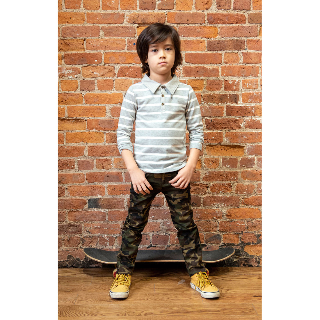 Appaman Grey Stripe Verses Polo