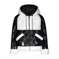 Vierra Rose Outerwear Vierra Rose Black Combo Rox Shearling Blocked Jacket