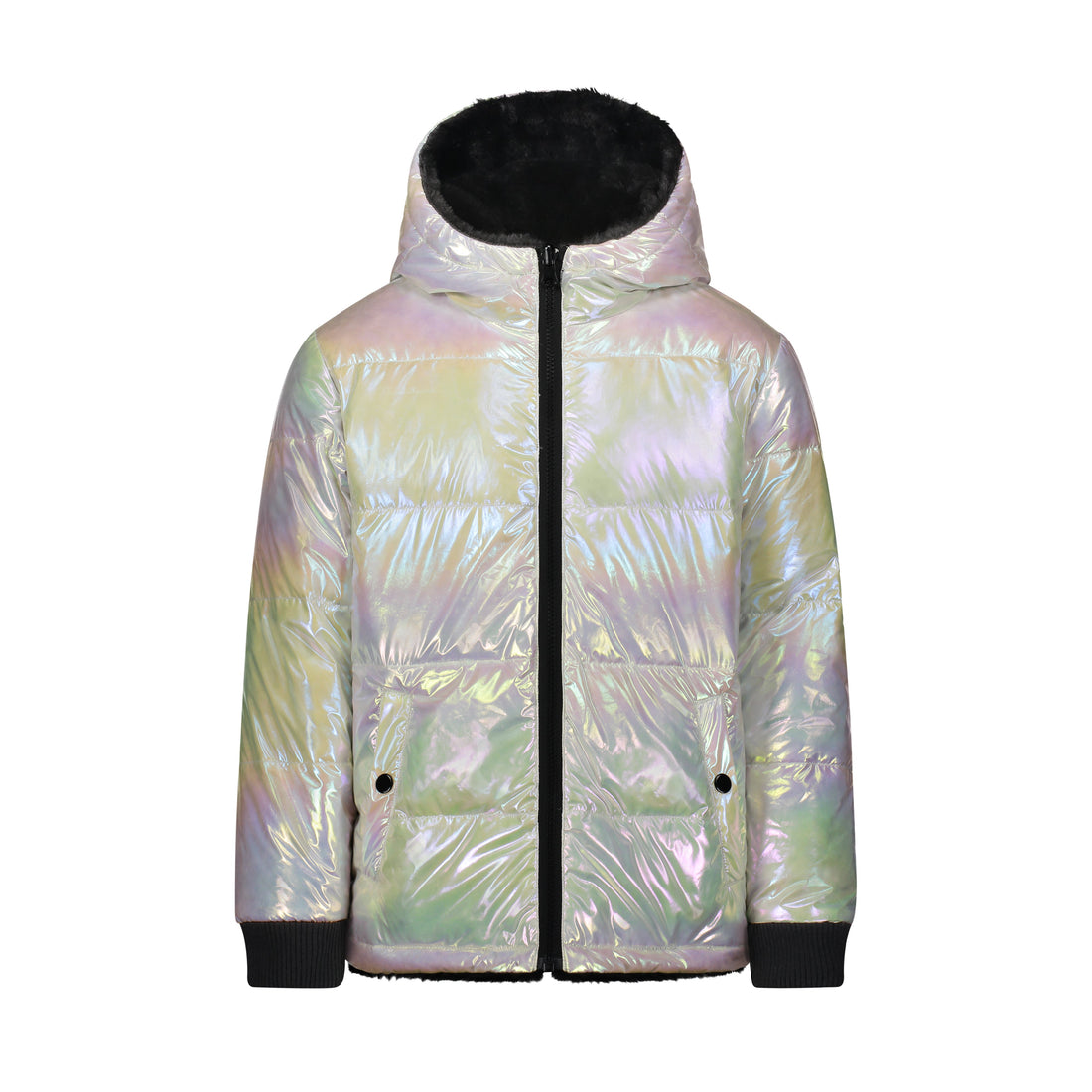 Vierra Rose Black Fur/Pearl Iridescent Jusuf Reversible Jacket
