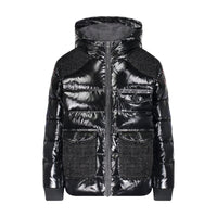 Vierra Rose Outerwear Vierra Rose Black Metallic Celeste Tweed Pocket Combo Jacket