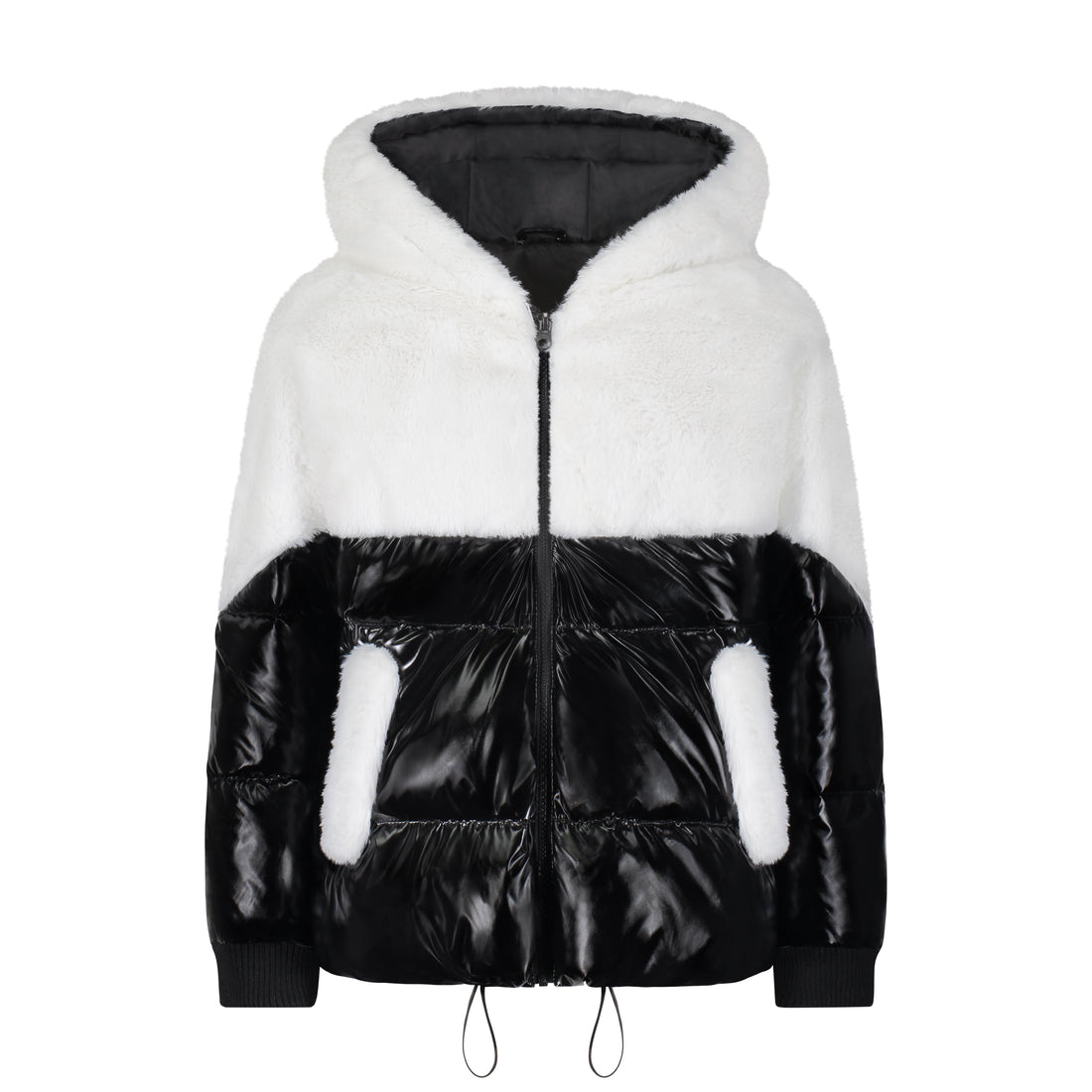 Vierra Rose Outerwear Vierra Rose Black/White Boa Shearling Top Jacket