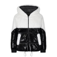 Vierra Rose Outerwear Vierra Rose Black/White Boa Shearling Top Jacket