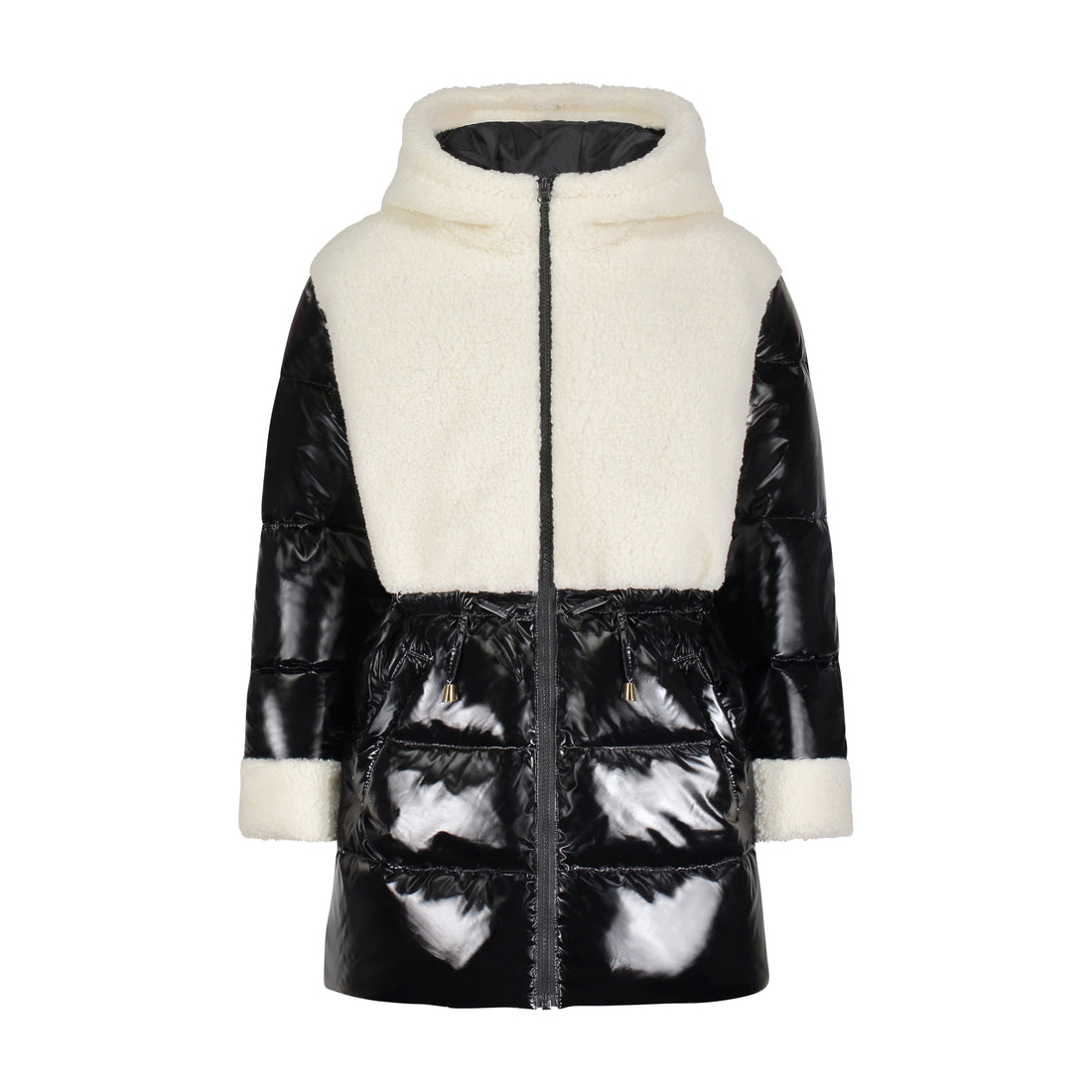 Vierra Rose Outerwear Vierra Rose Black/White Toda Shearling Combo Coat