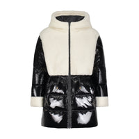 Vierra Rose Outerwear Vierra Rose Black/White Toda Shearling Combo Coat