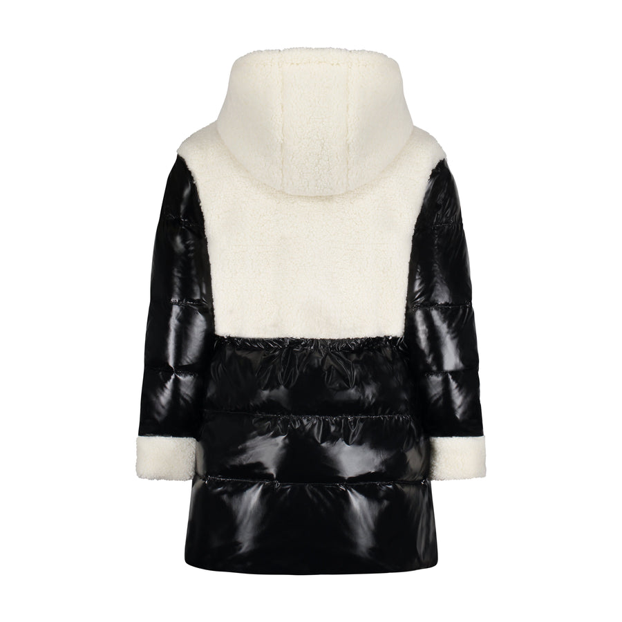 Vierra Rose Outerwear Vierra Rose Black/White Toda Shearling Combo Coat