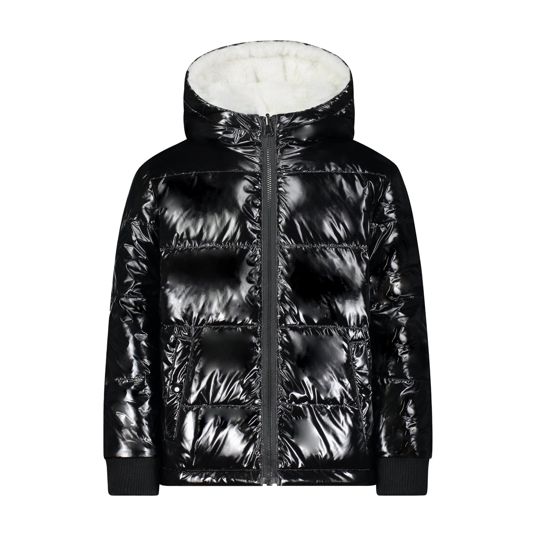 Vierra Rose Outerwear Vierra Rose White Fur/Shiny Black Jusuf Reversible Jacket