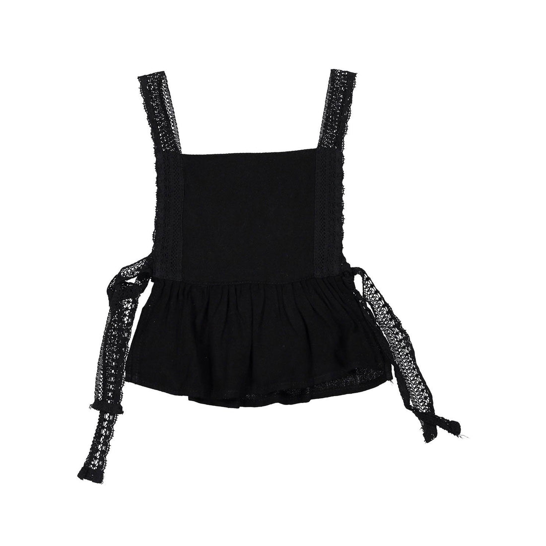 Violeta blouses Violeta Black Bonnie Lace Trimmed Baby Top