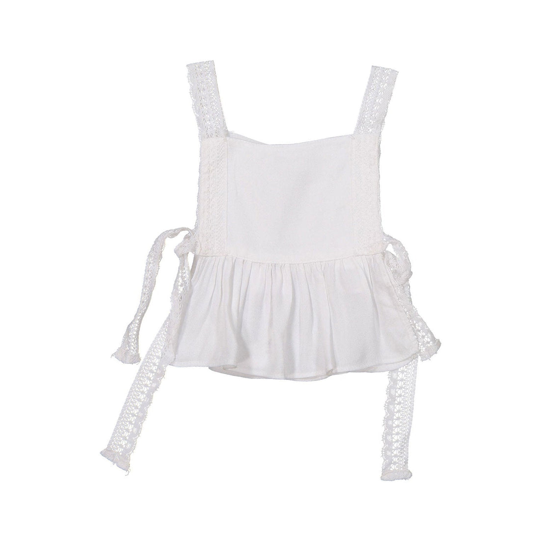 Violeta blouses Violeta White Bonnie Lace Trimmed Baby Top