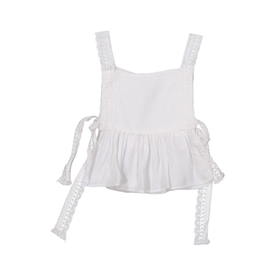 Violeta blouses Violeta White Bonnie Lace Trimmed Baby Top