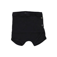 Violeta bottoms Violeta Black Ribbed Knit Wrap Shorts