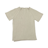 Violeta knitwear Violeta Beige Lalo Ribbed Knit Sweater