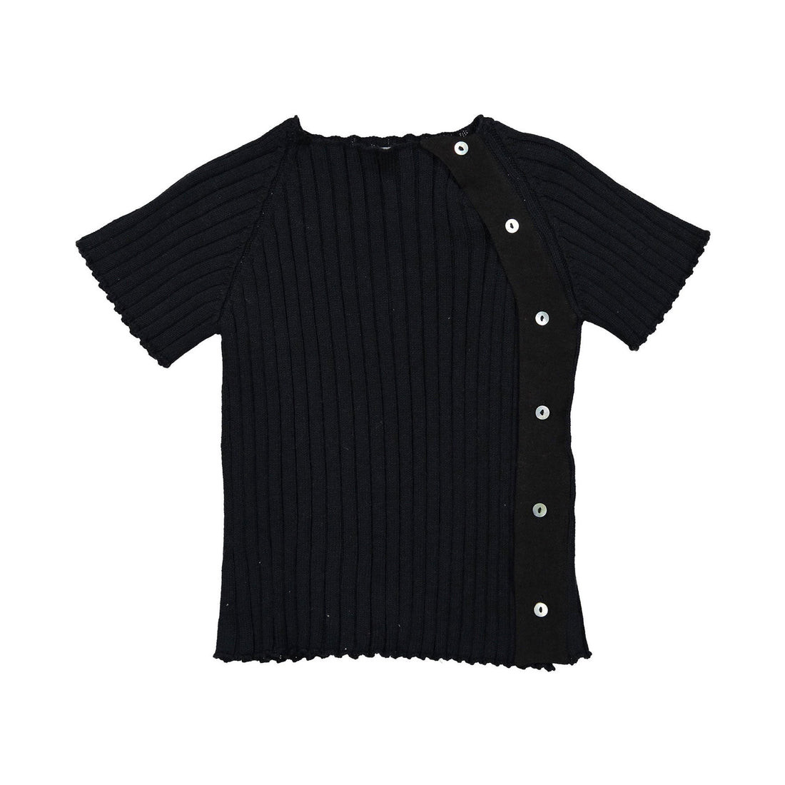 Violeta knitwear Violeta Black Lalo Ribbed Knit Sweater
