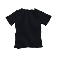 Violeta knitwear Violeta Black Lalo Ribbed Knit Sweater