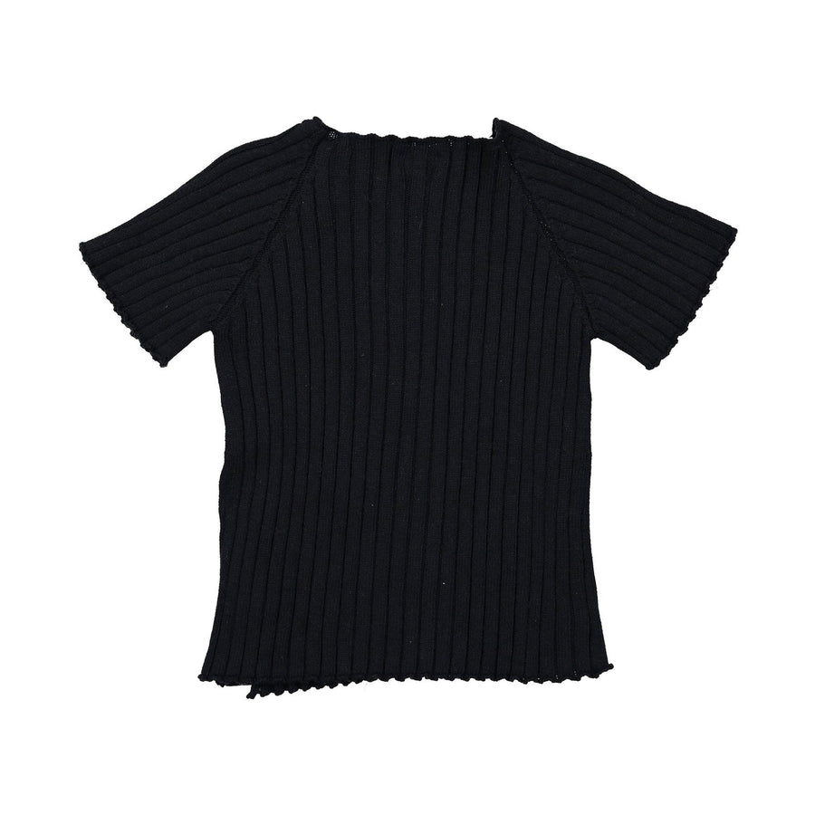 Violeta knitwear Violeta Black Lalo Ribbed Knit Sweater