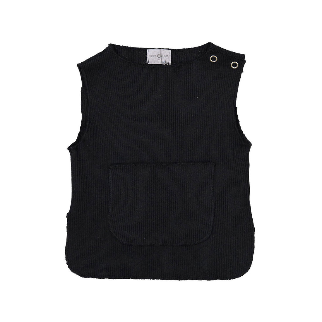 Violeta knitwear Violeta Black Ribbed Knit Vest