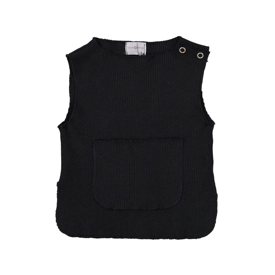Violeta knitwear Violeta Black Ribbed Knit Vest