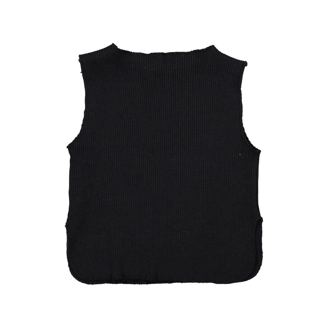 Violeta knitwear Violeta Black Ribbed Knit Vest