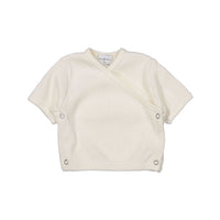 Violeta knitwear Violeta Bone Ribbed Knit Wrap Baby Sweater