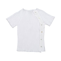 Violeta knitwear Violeta White Lalo Ribbed Knit Sweater