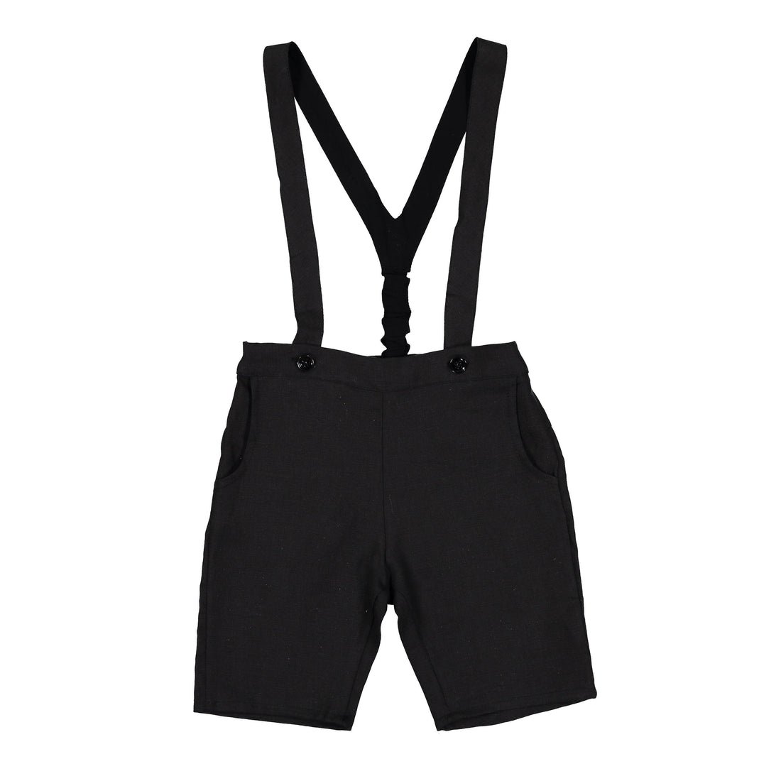 Violeta pants 4 Violeta Black Linen Suspender Shorts