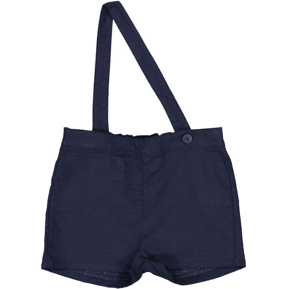 Violeta pants Violeta Navy Brocade Strap Shorts