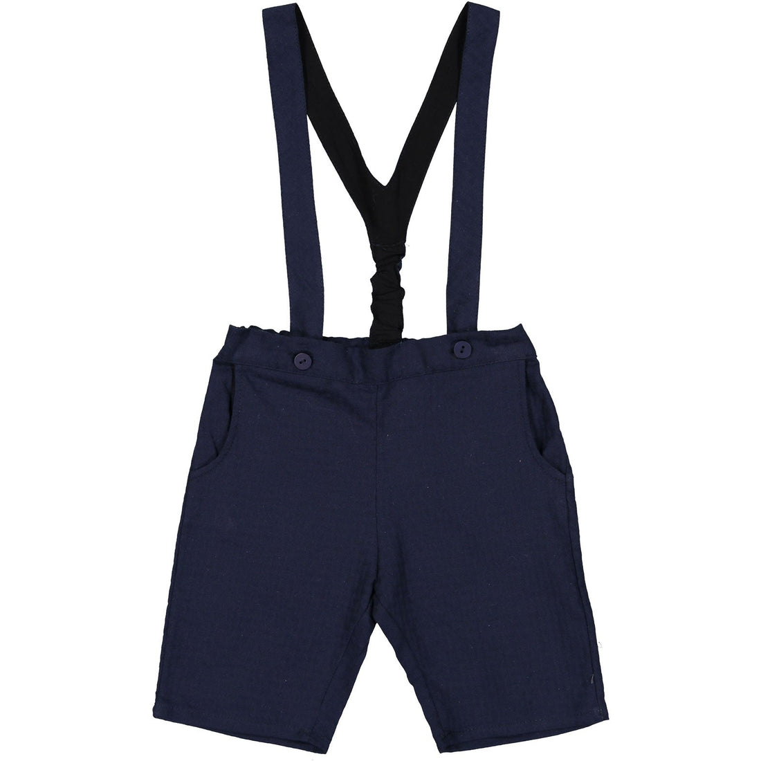 Violeta pants Violeta Navy Brocade Suspender Shorts