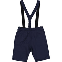 Violeta pants Violeta Navy Brocade Suspender Shorts