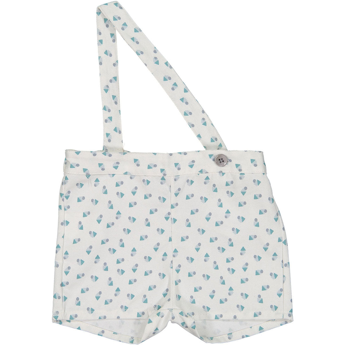 Violeta pants Violeta White/Teal Triangle Print Strap Shorts