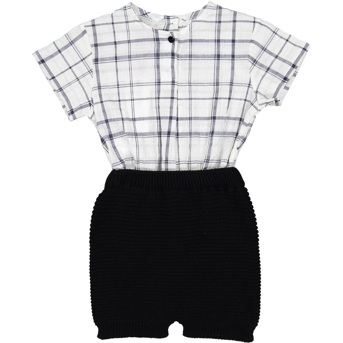 Violeta Rompers and Bodysuits Violeta White Plaid Romper