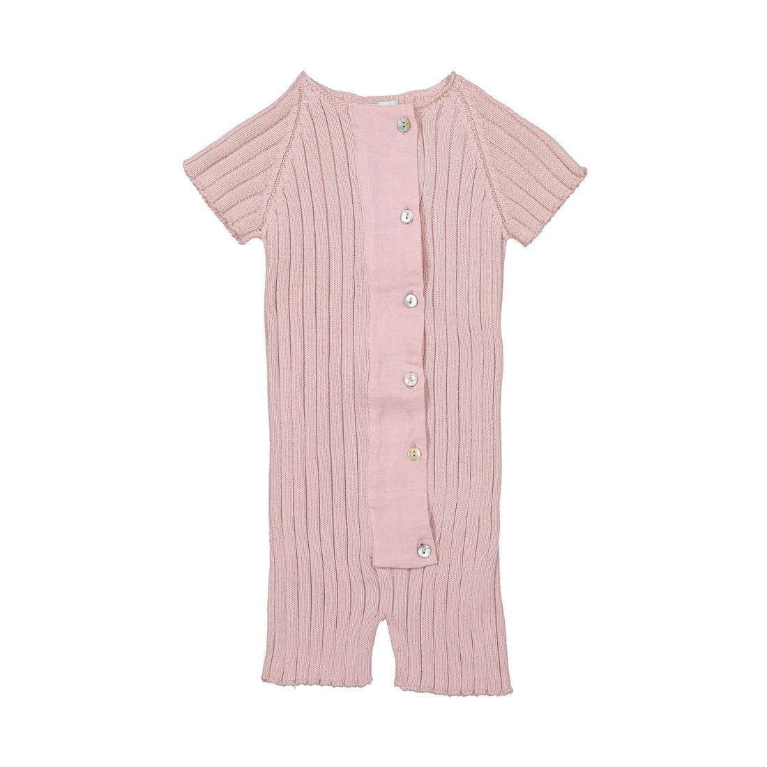 Violeta rompers Violeta Pink Lili Ribbed Knit Romper