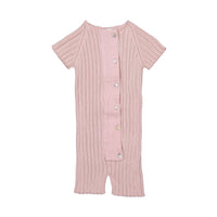 Violeta rompers Violeta Pink Lili Ribbed Knit Romper