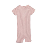 Violeta rompers Violeta Pink Lili Ribbed Knit Romper