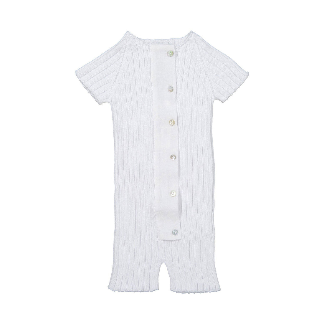 Violeta rompers Violeta White Lili Ribbed Knit Romper