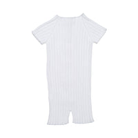 Violeta rompers Violeta White Lili Ribbed Knit Romper