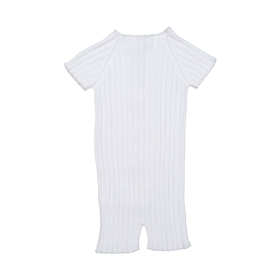 Violeta rompers Violeta White Lili Ribbed Knit Romper