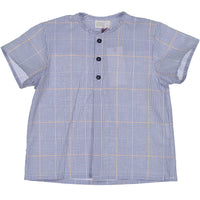 Violeta shirts Violeta Blue Check/Rose Gold Plaid Shirt