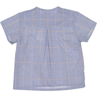 Violeta shirts Violeta Blue Check/Rose Gold Plaid Shirt