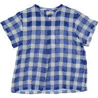 Violeta shirts Violeta Blue Wrinkled Check Shirt