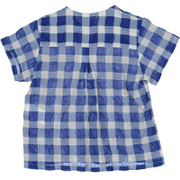 Violeta shirts Violeta Blue Wrinkled Check Shirt