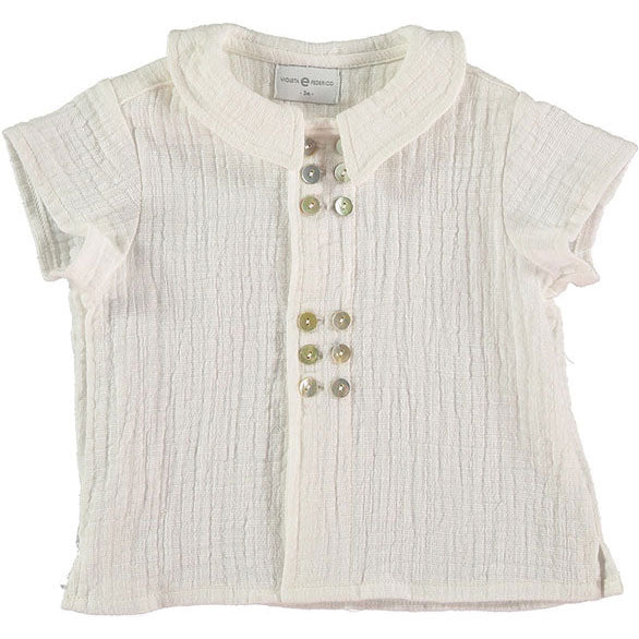 Violeta shirts Violeta Bone Cute Button Detail Shirt