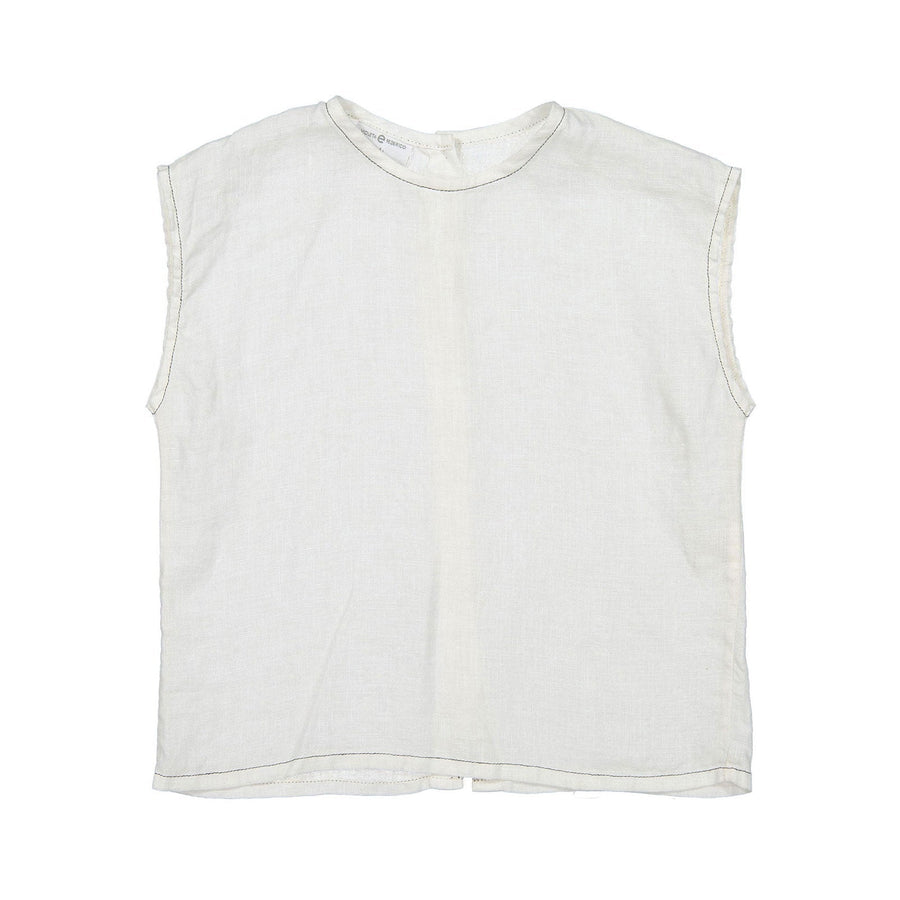 Violeta shirts Violeta Bone Trimmed Javi Sleeveless Baby Shirt