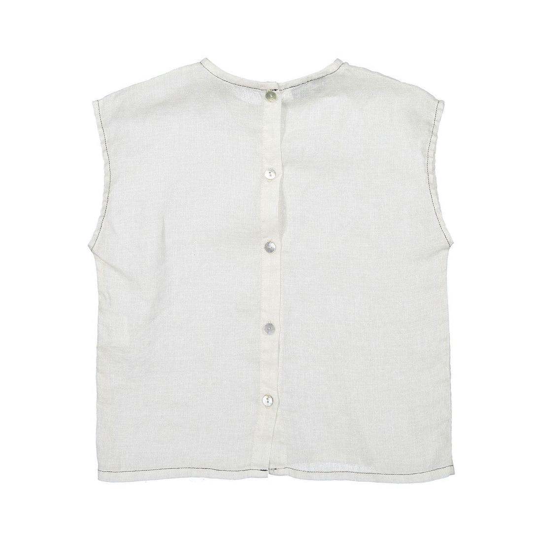 Violeta shirts Violeta Bone Trimmed Javi Sleeveless Baby Shirt
