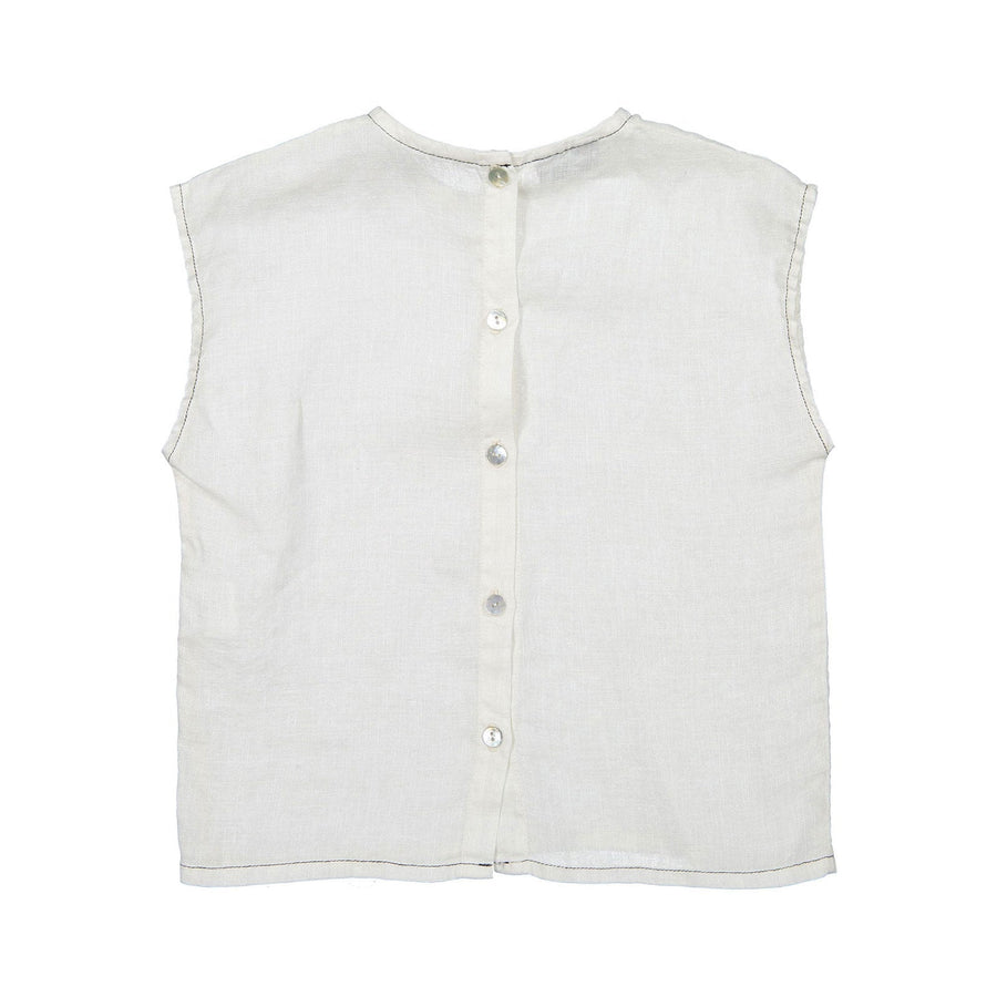 Violeta shirts Violeta Bone Trimmed Javi Sleeveless Baby Shirt
