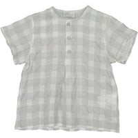 Violeta shirts Violeta Grey Wrinkled Check Shirt