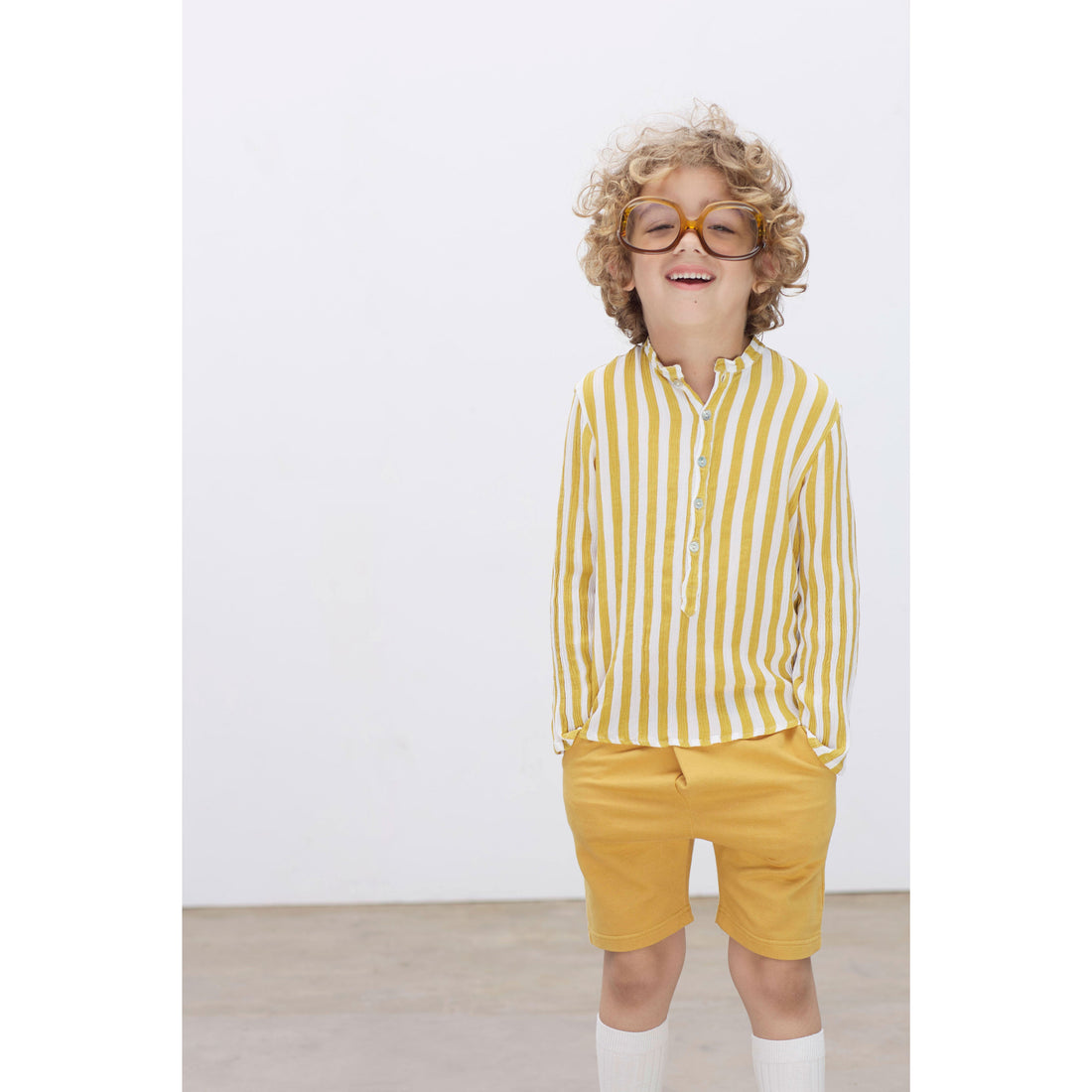 Violeta shirts Violeta Mustard Stripe Nacho Shirt