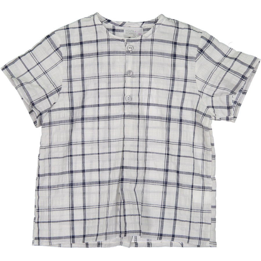 Violeta shirts Violeta White Plaid Shirt